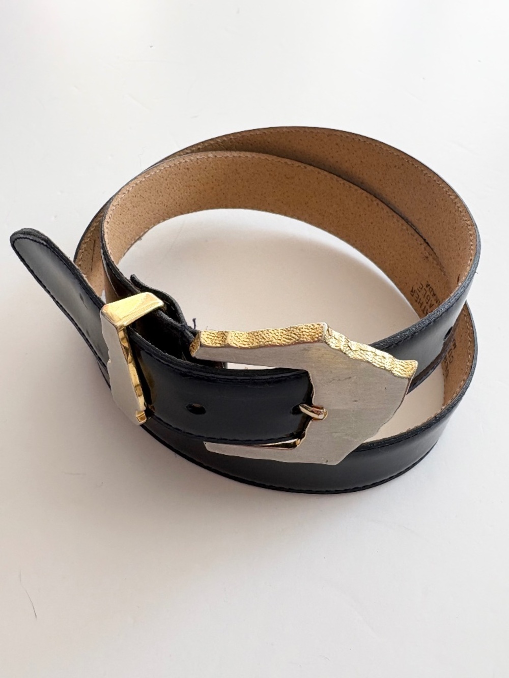 Vintage patent leather belt